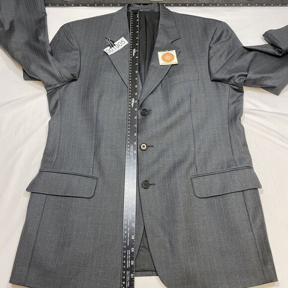 Ermenegildo Zegna Blazer Mens 41R Gray Striped Preppy American Corpcore Italy - Picture 14 of 15